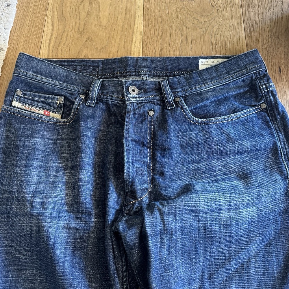 Vintage Diesel Quratt Jeans Men's 32x34 Dark Wash Faded Straight Leg Italy Y2K - Picture 2 of 13